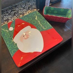 Santa plate with matching butter dish